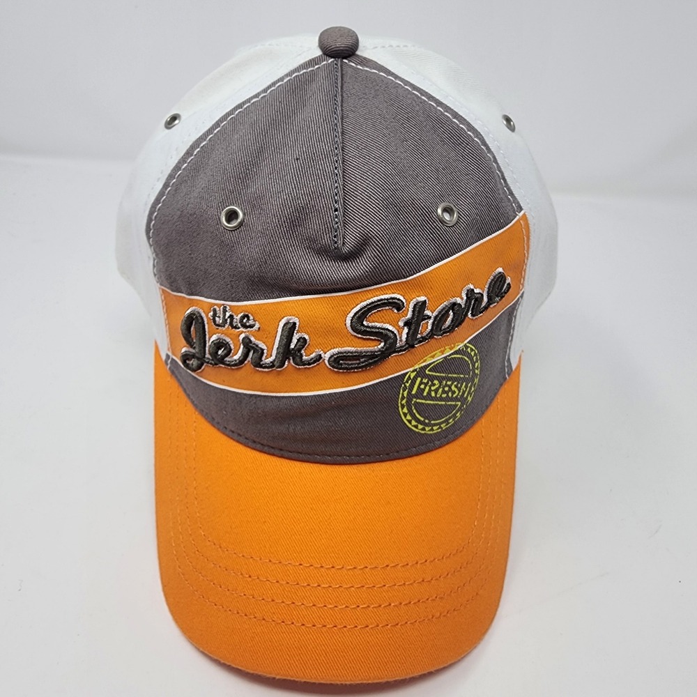 Hyp The Jerk Store Hat OS Seinfeld Reference Cotton Adjustable Orange White